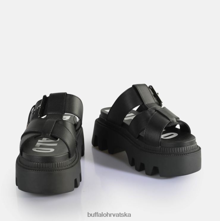 crno Buffalo flora klizne sandale s platformom veganske |slajdova TDD6T565